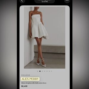 Alex Perry White Flared Dress